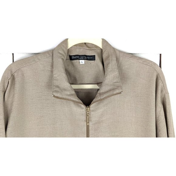 Vintage Dana Lee Sportswear beige lightweight zipper wind breaker bomber jacket - Picture 5 of 5